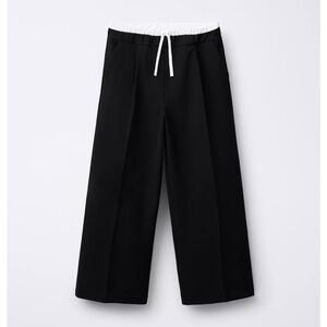 Zara Women’s Black Drawstring Wide-Leg Pants | New w. Tags | SIZE: L